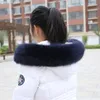 Halsdukar vinter varm 100 naturlig riktig päls halsduk lyx rak krage kvinnor mode down coat trim dekoration stor sjal 230914