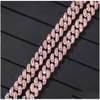 9Mm Mini Cuban Baby Link Chain Gold Sier Pink Choker Cz Punk Miami Bling Hip Hop Jewelry For Men Women 14-24Inch Drop Delivery