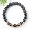 MG0956 Bracelet diffuseur d'huile essentielle de Tourmaline noire soulagement de l'anxiété pierre de lave femmes mystique Yoga poignet Mala Bracelet 2753