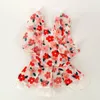 Vêtements pour chiens Été Fleurs cassées Robe Muppet Bleu et blanc Chat Bretelles Combinaison Princesse Vêtements pour animaux de compagnie Jupe rose