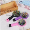 Party Favor Heat Transfer Plastic Round Comb Brush Sundries Sublimering Blank Hårborstar Exklusiva tra-mjuk intelliflex Bristles Dro Dhleb