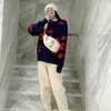 Kadın Sweaters Tasarımcısı Sonbahar Yeni Lüks Moda P Mektup Şeritli Manşet Yuvarlak Boyun Uzun Kollu Hoodie Kadınlar İnce Yüz 8ulk