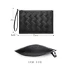 5A High-End Designer Leather Bag Fashion Luxury Brand Clutch Hand-Woven Large Grid File Bag Minimalist Style 2023 New Black 30cm