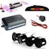 New DC12V LED BIBIBI Car Parking 4 Sensors Auto Car Reverse Backup Rear Buzzer Radar System Kit Sound Alarm300M