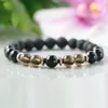 MG0956 Bracelet diffuseur d'huile essentielle de Tourmaline noire soulagement de l'anxiété pierre de lave femmes mystique Yoga poignet Mala Bracelet 2753