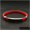 Identificazione Salute Energia magnetica Bracciale rigido Nero Sile Magnete in acciaio inossidabile Rosso lucido Consegna a goccia bianca Gioielli Dhlwi