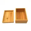 ギフトラップ収納ボックス竹製の塗装されていない木製パッケージティー（6.3x4.72x2.76インチ）