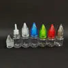 クリスタル蓋付きのカラフルなプラスチックドロッパーボトル3ml 5ml 10ml 15ml 20ml 30ml 50ml 100mlペットプラスチック針ボトルeジュース液体uahem