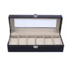 Watch Boxes 6 Slots Wrist Display Case Jewelry Storage Organizer Box with Cover Watches Holder Organizer297m