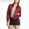 Parkas de plumón para mujer al por mayor-Chaquetas de bombardero para mujer Chaqueta acolchada para mujer Chaquetas de vuelo de béisbol acolchadas cortas y delgadas Abrigos Colores dulces Outwear Tops Casacos L230915