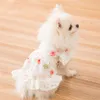 Robe princesse en dentelle à fleurs, vêtements de printemps et d'été pour petite fête, jupe pour chien, chiot, Costume pour animaux de compagnie, tenues pour animaux de compagnie, 201128207W