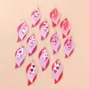 Dangle Earrings 12 Pairs Valentine's Day Peach Heart Red Lip Multi-Layered Artificial Leather S-Shaped Temperament