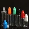 500pcs E Liquid PET Dropper Bottle with Colorful Childproof Caps Long Thin Tips Clear Plastic Needle Bottlesl 5ml 10ml 15ml 20ml 30ml 5 Nsrp