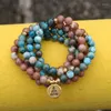 Strand EDOTHALIA Bracciale Mala con perline Yoga da donna, 8 mm, pietra apatite, 108 perline, gioielli femminili