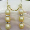 Dangle Earrings Beautiful Natural South Sea Baroque Golden Pearl Earring 14k/20