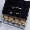 Stackable 12 Girds Jewelry Trays Storage Tray Showcase Display Organizer LXAE Watch Boxes & Cases226V