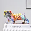 Objetos decorativos estatuetas entrada de casa gabinete de vinho decorações de escritório resina artesanato simples criativo pintado quarto cor decorações de cachorro 230914