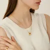 Jewelry Pouches Love Square Ruby Necklace Feminine Design Heart-shaped Clavicle Chain