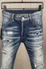 Italian fashion European and American men's casual jeans high-end washed hand polished quality optimized 9897