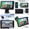 Auto-Video 9-Zoll-tragbarer drahtloser Carplay-Monitor Android-Stereo Mtimedia Bluetooth-Navigation mit Rückfahrkamera Drop Delivery Aut Dh6Rf