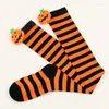 Vrouwen sokken Halloween dij hoge klassieke gestreepte kousen over de kniepostuumaccessoires