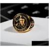 Solitaire Ring Knights Templar Crusader Emblem Masonic Cross Rings Jewel rostfritt stål guldröd emaljmän svärd sköld Efesier ar dhpvw