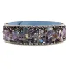 Couchette Corée de gravier de gravier bracelet Mti Color Natural Crystal Stone Wide Le cuir bracelets pour femmes bijoux de mode féminine Drop Dhemo