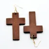 Cuelga los pendientes de la cruz de madera natural de la lámpara para las mujeres joyería de la fe de la moda Whole251B