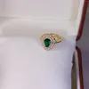 Colar brincos conjunto 18k real chapeamento de ouro não-desbotamento verde cristal gota de água pingente para mulheres banquete casamento jóias presente mãe amante