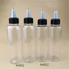 Garrafas plásticas do conta-gotas de E Cig com torção fora dos tampões 30ml 50ml 60ml 100ml 120ml Pen Forma Unicórnio Garrafa Vazia Garrafas Pet para E-Líquido Mtscn