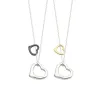 Pendant Necklaces Womens Love Necklaces Designer Jewelry for Women Double Hearts Necklace Complete Brand as Wedding Christmas Gift T Home CNS7