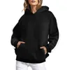 Sweat à capuche surdimensionné pour femme, sweat-shirt décontracté avec poche avec cordon de serrage, pull à pression, automne