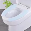 Toilet Seat Covers 4 Pairs Pure Colors Mat Washable Reusable Paste Cushion Flannel Electrostatic Type