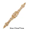 Bälten 1PC Säljer på Crystal Rhinestones Applicques Rose Gold Silver Rhinestones Applices for Wedding Party Dresses Belt 230915