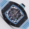 Automatiska mekaniska armbandsur Richarmill Tourbillon Watches Sport Luxury Watch RM030 Argentine Blue Black Hollow Date Dynamic Storage Mens Watch Aut Wn-0Maw