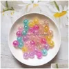 Perles d'espacement rondes en plastique acrylique Lucite, en résine, amples, adaptées au bracelet à breloques pour collier de bijoux à faire soi-même, 10 pièces/lot, livraison directe Dh4Hg