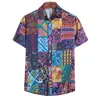 T-shirts hommes hommes rue t-shirt hawaï à manches courtes été floral style lâche ethnique décontracté coton lin impression hawaïenne 257E