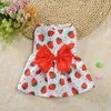 Vestuário para cães pequenos vestidos roupas princesa flor vestido bonito estilo ocidental primavera verão impresso desenhos animados saia fina acessórios para animais de estimação