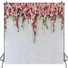 Festdekoration vit tegelvägg bakgrund rosa blommor bakgrunder flickor födelsedag ogräs brud dusch jubileumsceremoni deco227x