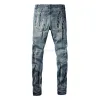 Stretch Jeans Pants Hole Slim Fit Men's Painted Hip Hop Ripped Men Skinny Denim Pant Mens Casual Trousers Big Size 28-40 US Size