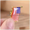 Autres fournitures de fête festives Drapeau américain Épinglette États-Unis États-Unis Chapeau Cravate Tack Badge Pins Mini Broches pour vêtements Sacs Decorati Dhjfj