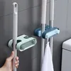 Hooks Rails Kitchen Accessories Gadget Wall Mounted Mop Broom Organizer Hold Tools Self Stick Badrum Trädgårdslagring Rack Umbre207a