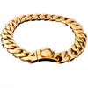 Collares para perros Cadena para mascotas de acero inoxidable 316L Collar dorado Arnés Cuerda Accesorios Pitbull Bully