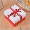 Watch Boxes Cases Bow Engagement Bracelet Display Gift Box Navy Blue Jewelery Organizer Watches Accessories Drop Delivery Dhbmx