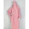 Abbigliamento etnico Donne musulmane Jilbab Abito da preghiera intero con cappuccio Abaya islamico Dubai Abito nero saudita Modestia turca