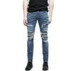 Whole- New Mens denim pants clothing zipper skinny biker jeans men slim fit jean Vintage ripped blue denim men jeans man1303o