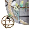 Other Bird Supplies Parrot Sewing Toy With Crisp Bell Hook Chain Handmade Rope Cockatiel Conure Parakeet Birds Hanging Ball Pet