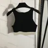 Womens Crop Top Knits Tee Designer Tank Tops Kleding Mode Brief Print Zomer Mouwloos Trui Vest Casual Sexy Streetwear280O