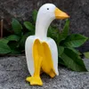 Garden Decorations Banana Duck Creative Decor Sculptures Yard Vintage Gardening Art Knäckande Peeled Home Statyes Crafts