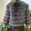 Fourrure femme Fausse fourrure 100% veste de fourrure naturelle manteau de fourrure véritable veste d'hiver femmes fourrure naturelle de luxe mode 50 cm veste courte en gros 230914